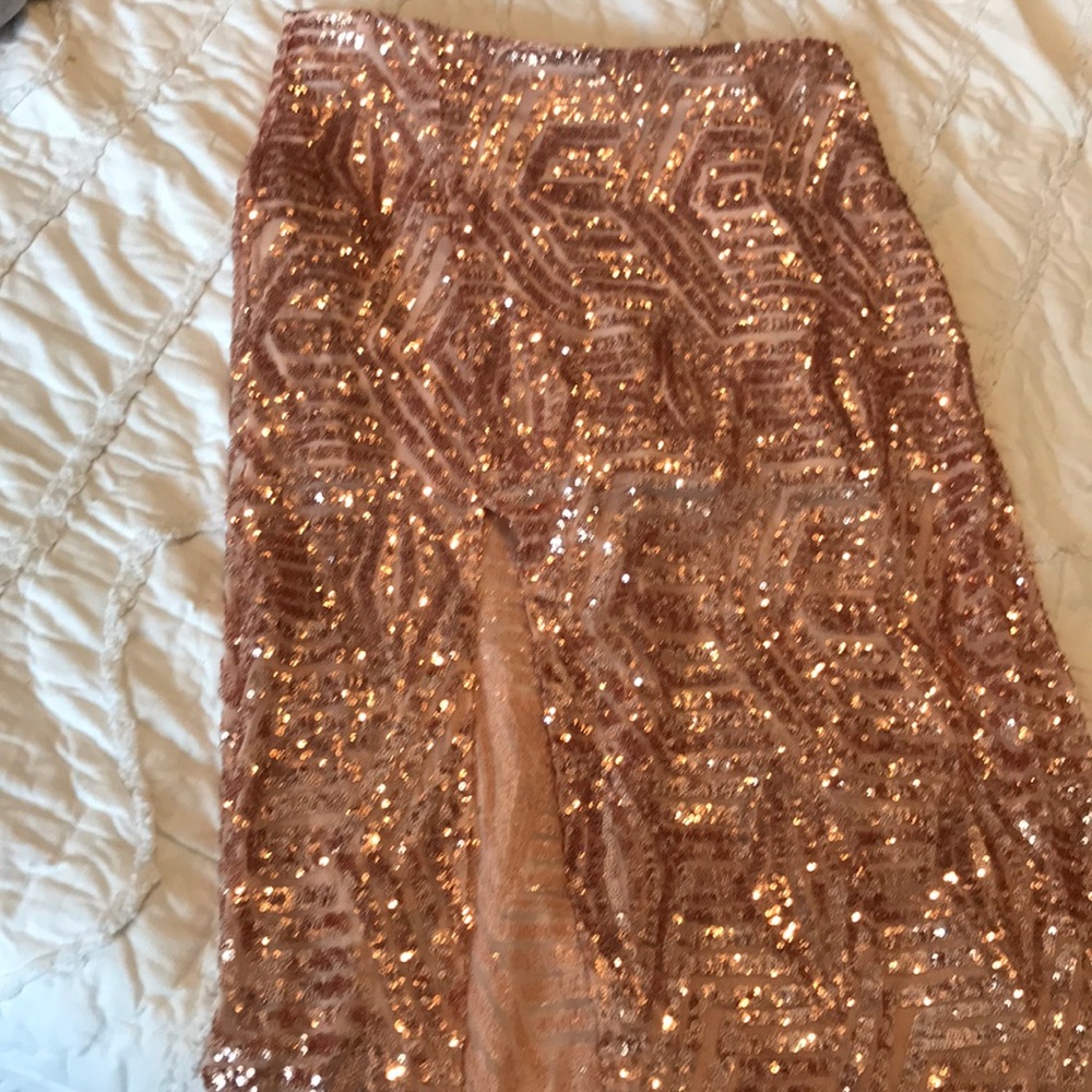 NWOT GB sequin maxi skirt with slit